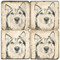 Illustrated Animal Coaster Set. Licensed artwork by Cards for Canines. Handcrafted Marble Giftware by Studio Vertu.