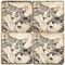 Illustrated Animal Coaster Set. Licensed artwork by Cards for Canines. Handcrafted Marble Giftware by Studio Vertu.