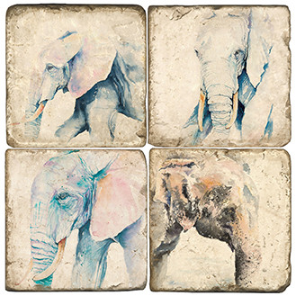 Illustrated Animal Coaster Set. Licensed artwork by Cards for Canines. Handcrafted Marble Giftware by Studio Vertu.