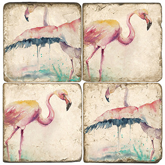 Illustrated Animal Coaster Set. Licensed artwork by Cards for Canines. Handcrafted Marble Giftware by Studio Vertu.