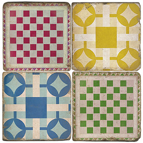 Game Board Coaster Set. Handcrafted Marble Giftware by Studio Vertu.
