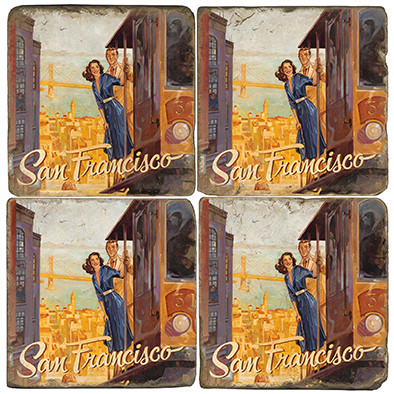 Greetings from San Francisco Set. License artwork by Anderson Design Group. Handmade Marble Giftware by Studio Vertu.