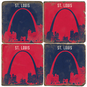 St. Louis Coaster Set. Handcrafted Marble Giftware by Studio Vertu.