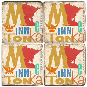 Minnetonka Coaster Set. Handmade Marble Giftware by Studio Vertu.