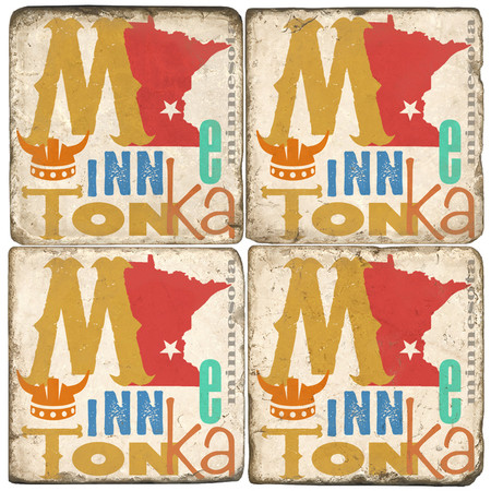 Minnetonka Coaster Set. Handmade Marble Giftware by Studio Vertu.