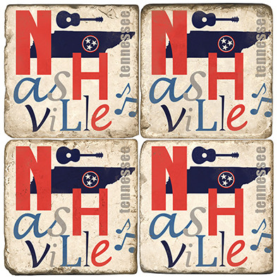 Tennessee Coaster Set. Handmade Marble Coaster Set by Studio Vertu.
