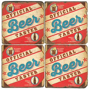 American Lager Coaster Set. Handcrafted Marble Giftware by Studio Vertu.
