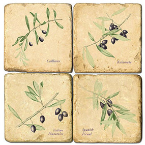 Olives Coaster Set. Handmade Marble Giftware by Studio Vertu.
