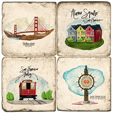 San Francisco Set. Handmade Marble Giftware by Studio Vertu.