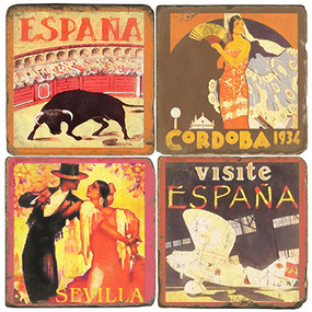 Spain Coaster Set. Handcrafted Marble Giftware by Studio Vertu.
