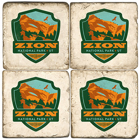 Zion National Park Coaster Set. License artwork by Anderson Design Group.