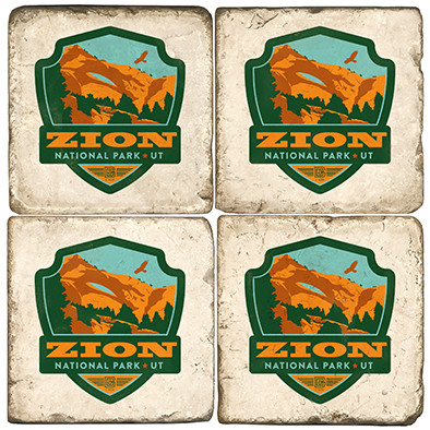 Zion National Park Coaster Set. License artwork by Anderson Design Group.