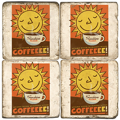 Coffee Master Coaster Set. Handcrafted Marble Giftware by Studio Vertu.
