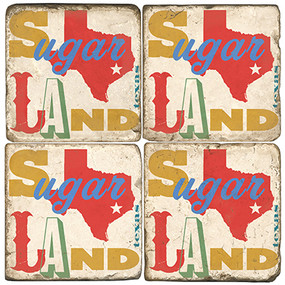Sugarland Texas Coaster Set. Handcrafted Marble Giftware by Studio Vertu.
