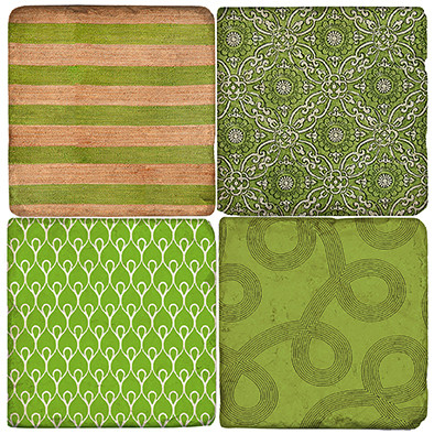 Matcha Matcha Matcha Coaster Set.  Tumbled Italian Giftware by Studio Vertu.