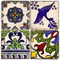 Mexican Tiles design on Italian marble coasters. Handcrafted Marble Giftware by Studio Vertu.