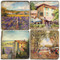 Vintage French Village Coaster Set. Handcrafted Marble Giftware by Studio Vertu.