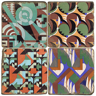 Geometric tile coaster set. Handcrafted Marble Giftware by Studio Vertu.