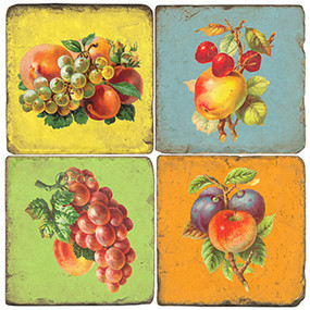 Fruit Coaster Set. Handmade Marble Giftware by Studio Vertu.