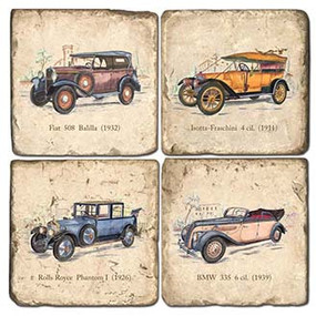 Cars Coaster Set. Genuine Once Blind Studio licensed images. Handcrafted Marble Giftware by Studio Vertu.