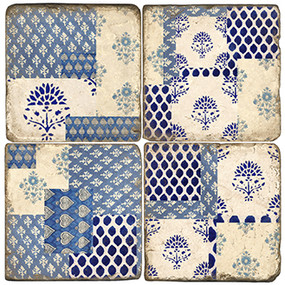 Indian coaster set. Handcrafted Marble Giftware by Studio Vertu.