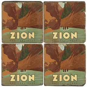 Zion National Park Coaster Set. License artwork by Anderson Design Group.