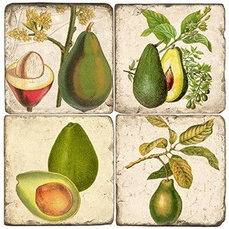 Avocado Coaster Set. Handmade Marble Giftware by Studio Vertu.