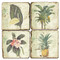 Tropical Palms Coaster Set. Handmade Marble Giftware by Studio Vertu.
