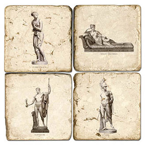 Black and White Roman Statues. 