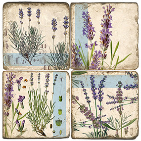 Lavender Coaster Set. Handmade Marble Giftware by Studio Vertu.