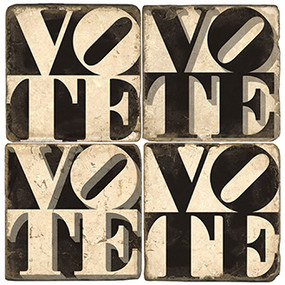Vote Coaster Set. Handcrafted Marble Giftware by Studio Vertu.