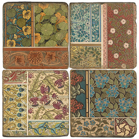 Ornamental Plants Coaster Set. Handmade Marble Giftware by Studio Vertu.