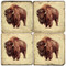 Wild Bison Coaster Set. Handcrafted Marble Giftware by Studio Vertu.