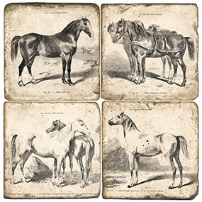 Equestrian Coaster Set. Handcrafted Marble Giftware by Studio Vertu.