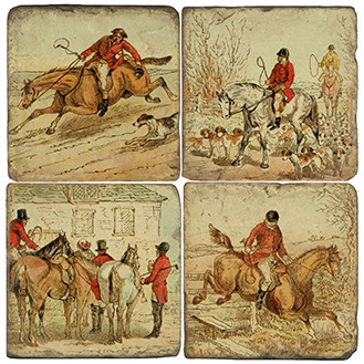 Equestrian Coaster Set. Handcrafted Marble Giftware by Studio Vertu.