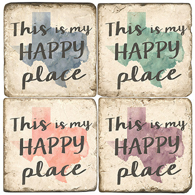 Texas Coaster Set. Handcrafted Marble Giftware by Studio Vertu.