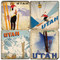 Utah Ski Coaster Set. Handcrafted Marble Giftware by Studio Vertu.