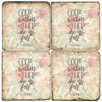 Floral quote Coaster Set. Handmade Marble Giftware by Studio Vertu.