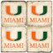 University of Miami Coaster Set. Handcrafted Marble Giftware by Studio Vertu.