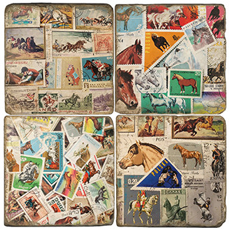 Equestrian Coaster Set. Handcrafted Marble Giftware by Studio Vertu.