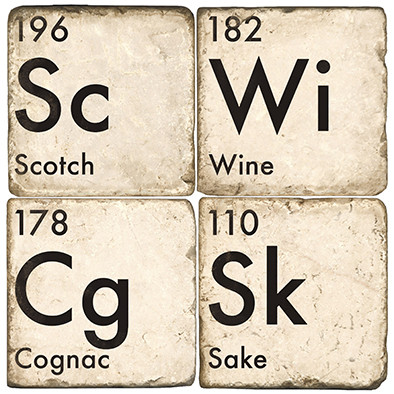 Drinking Elements Coaster Set. Handcrafted Marble Giftware by Studio Vertu.