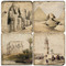 Egyptian Coaster Set. Handcrafted Marble Giftware by Studio Vertu. 