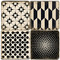 Black and White Pattern Coaster Set. Handmade Marble Giftware by Studio Vertu.