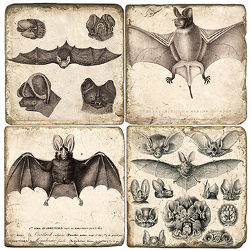 B&W Bat Set.  Handcrafted Marble Giftware by Studio Vertu.