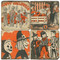 Vintage Halloween Coaster Set. Handcrafted Marble Giftware by Studio Vertu.