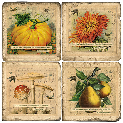 Fall Inspired Coaster Set. Handcrafted Marble Giftware by Studio Vertu.