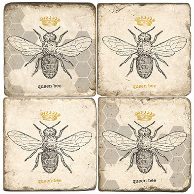 Honey Bee Coaster Set. Handcrafted Marble Giftware by Studio Vertu.