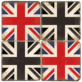 Union Jack Coaster Set. Handcrafted Marble Giftware by Studio Vertu.
