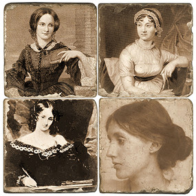 Collection of women authors portraits.   Handmade Marble Giftware by Studio Vertu.