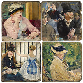 Édouard Manet Coaster Set. Handmade Marble Giftware by Studio Vertu.